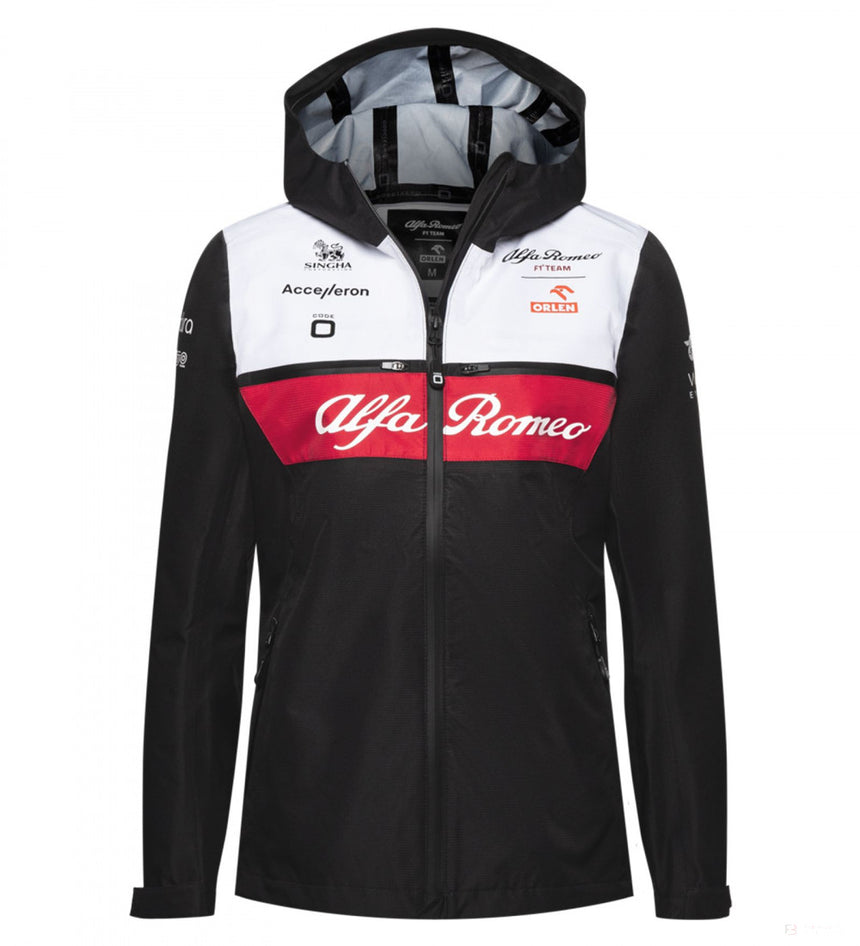 Alfa Romeo Womens Team Rain Jacket, Black, 2022 - FansBRANDS®