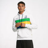 Ayrton Senna hoodie, stripe, white, 2025