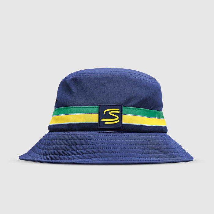 Ayrton Senna bucket hat, stripe, blue, 2025
