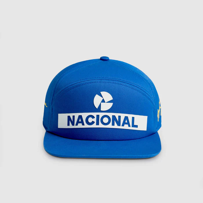Ayrton Senna cap, Nacional, original 1984, with fabric hard case, blue, 2025