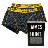 James Hunt Underwear, Seventies Boxer Shorts - Double Pack, Black, 2021 - FansBRANDS®