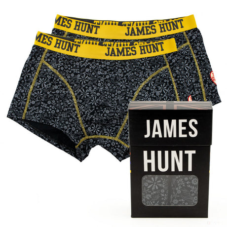 James Hunt Underwear, Seventies Boxer Shorts - Double Pack, Black, 2021 - FansBRANDS®