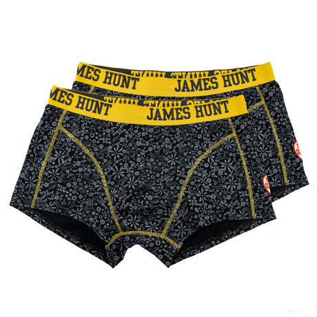 James Hunt Underwear, Seventies Boxer Shorts - Double Pack, Black, 2021 - FansBRANDS®