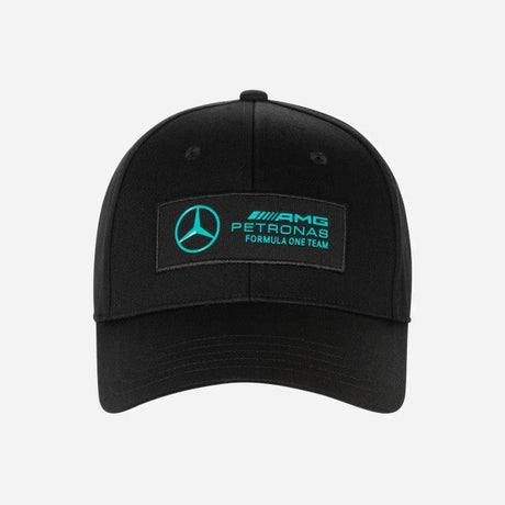 Black cap with AMG PETRONAS logo front view