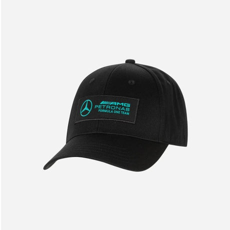 Black cap with AMG PETRONAS logo side view