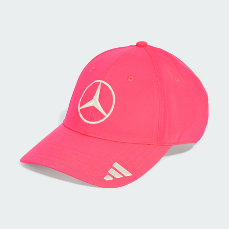 Red cap with Mercedes logo front view