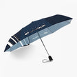 AlphaTauri blue umbrella with striped pattern