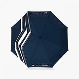 AlphaTauri blue umbrella with striped pattern on top