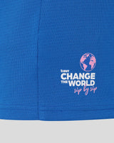 Blue T-shirt with BWT lettering on the pattern