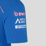 Blue women's T-shirt with BWT and Pirelli logos on left sleeve