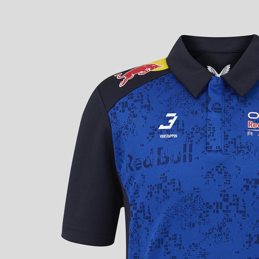 Red Bull polo, team, Max Verstappen, kids, blue, 2026