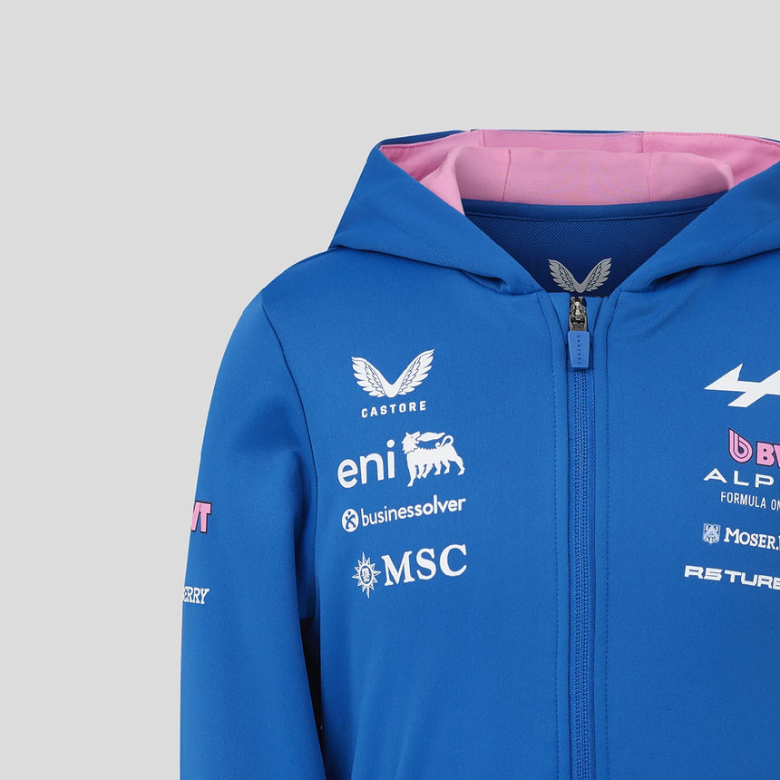 Alpine hoodie, full zip, team, kids, blue, 2026