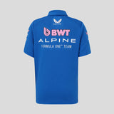 Blue T-shirt rear view with BWT print