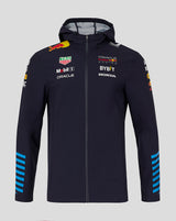 Blue Red Bull jacket front with zipped hood