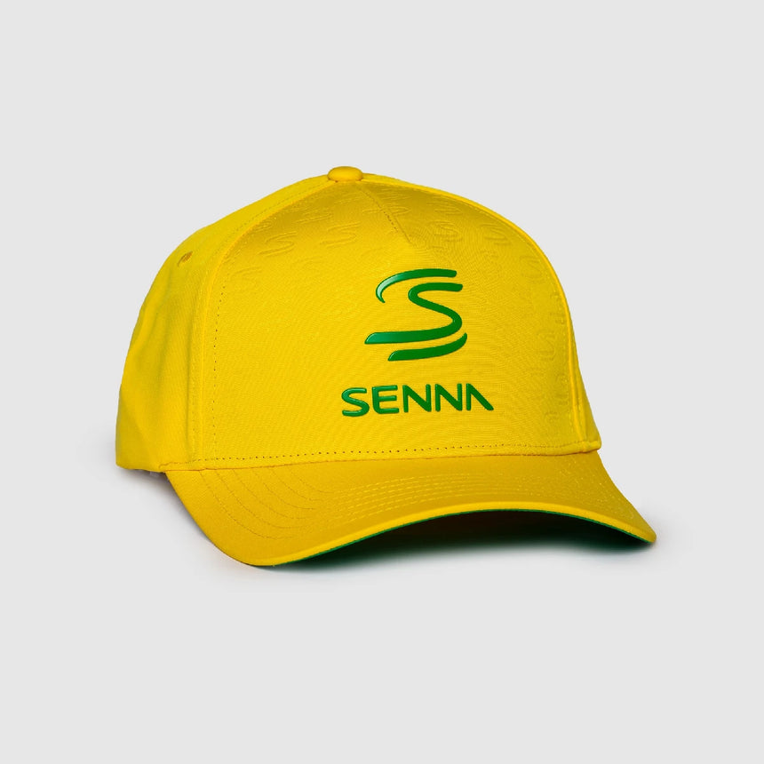 Ayrton Senna cap, debossed curved, yellow