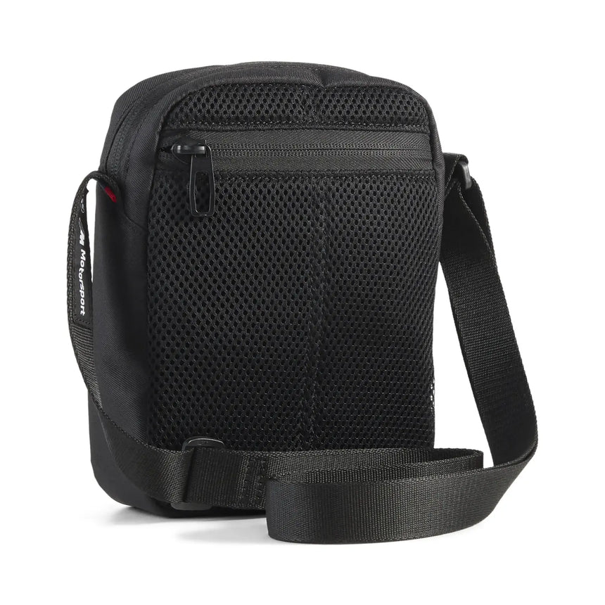 Black shoulder bag with mesh back panel, Puma.