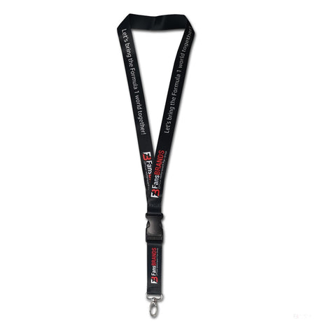 Black keychain strap with brand logo