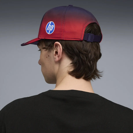 Ferrari red cap back view with HP logo