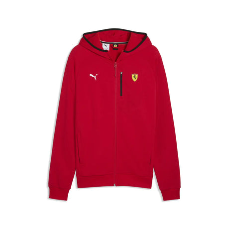 Ferrari red zip-up pullover front view