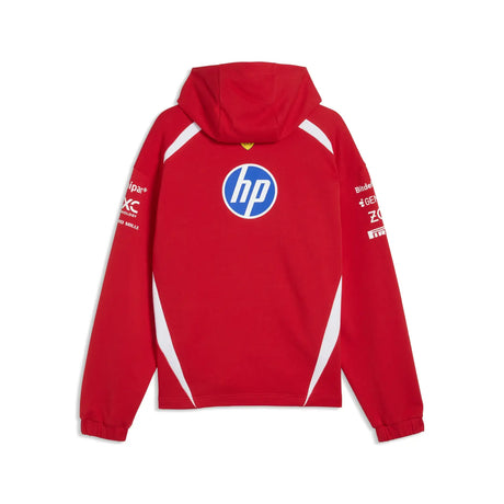 Ferrari red hooded pullover back view
