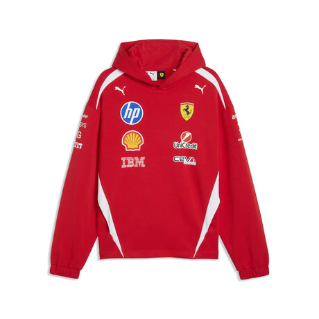 Ferrari red hooded pullover front view