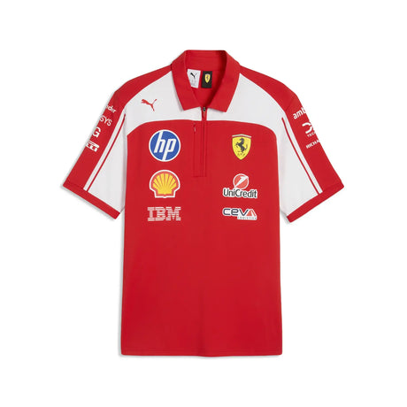 Ferrari T-shirt front, white and red details.