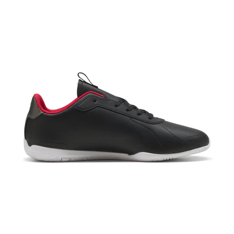 Black Ferrari shoe side view with red lining