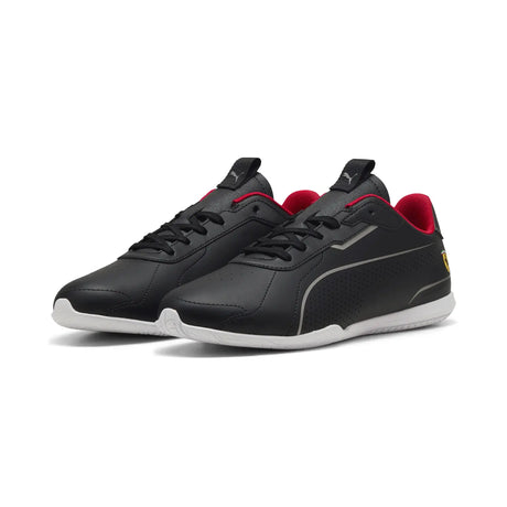Black Ferrari shoe with red inner lining
