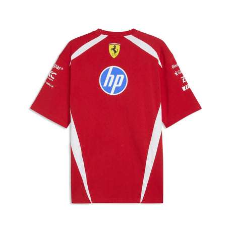 Ferrari red t-shirt back with PUMA logo and white stripes