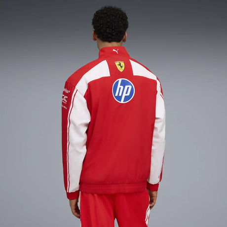 Ferrari jacket product photo from the back, worn
