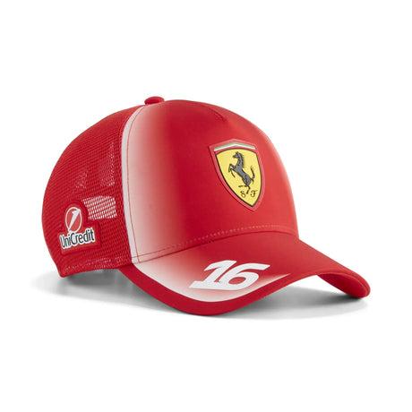 Ferrari trucker cap, team, Charles Leclerc, Puma, red