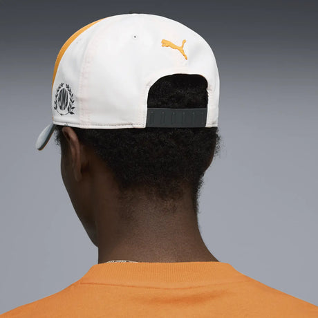 McLaren cap with white detail and yellow logo on back