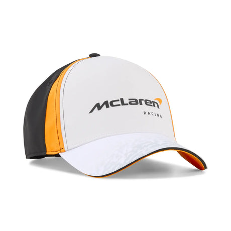 McLaren cap white base with black and orange details