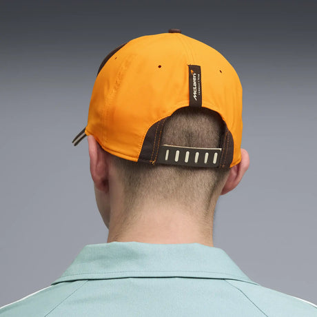 McLaren cap viewed from back, yellow color