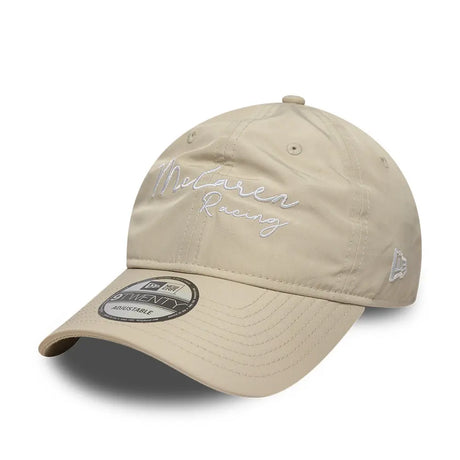 Beige cap with McLaren Racing logo and New Era logo.