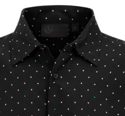 Mercedes Mens Polka Dot Shirt, Black