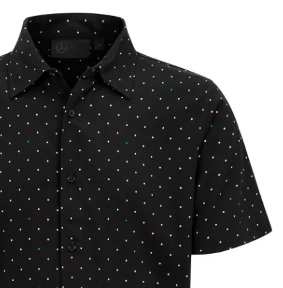Mercedes Mens Polka Dot Shirt, Black