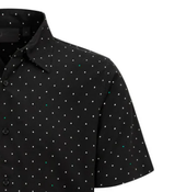 Mercedes Mens Polka Dot Shirt, Black