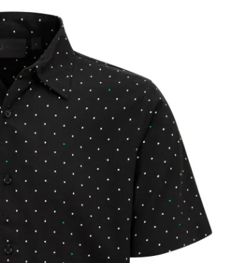 Mercedes Mens Polka Dot Shirt, Black