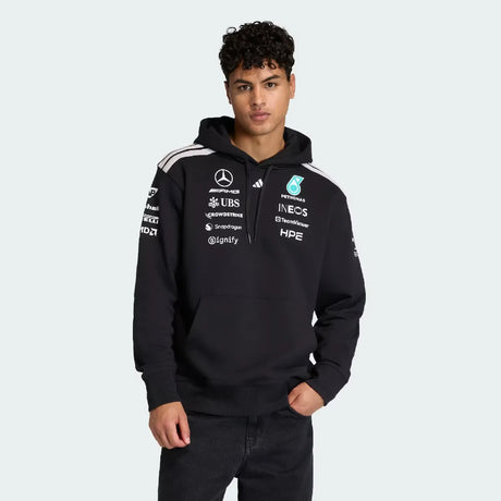 Black Mercedes hoodie on male model