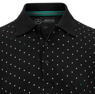Mercedes Mens Polka Dot Polo, Black
