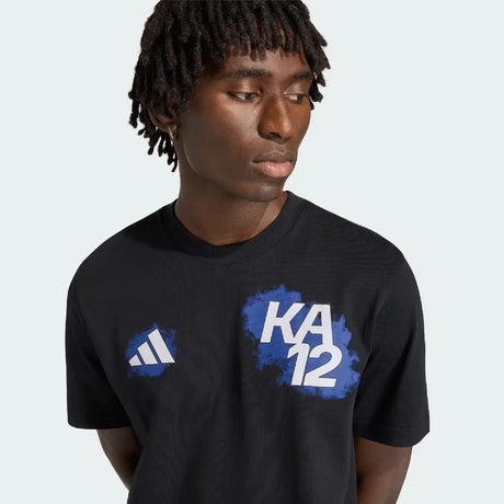Black men's t-shirt with KA12 lettering and adidas logo