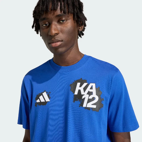 Blue t-shirt with Kimi Antonelli name and adidas logo.