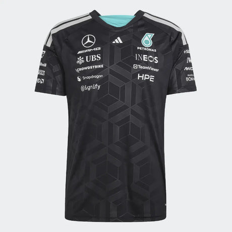 Black Mercedes t-shirt with geometric front pattern
