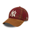 New York Yankees cap, loden suede, New Era, 9TWENTY, brown