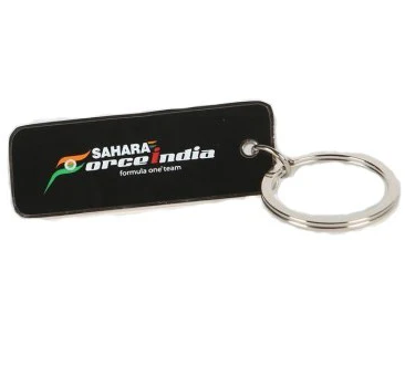 Force India Keychain, FI Team Logo Metal, Black, 2015