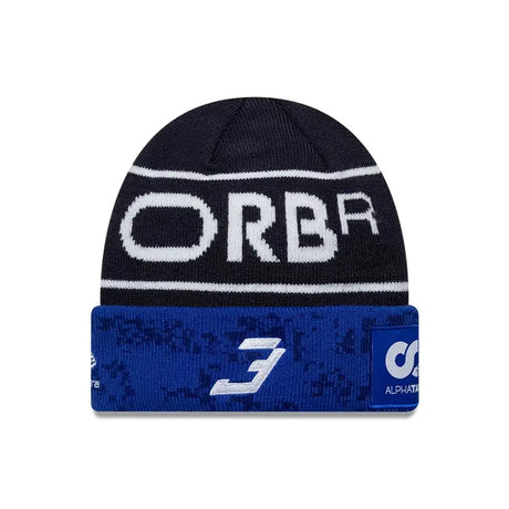Blue foldable cap with white lettering
