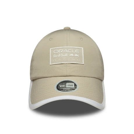 Beige cap front center view with logo