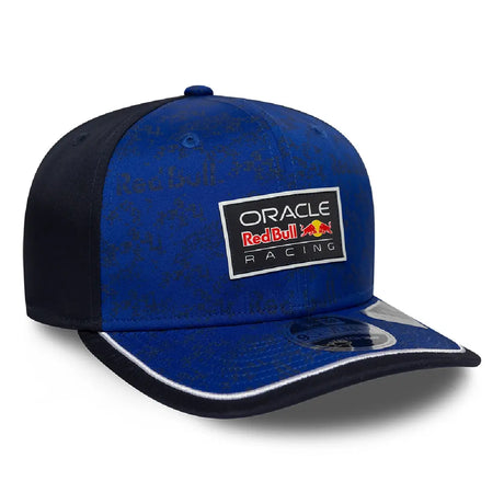 Side view of Red Bull cap in blue.