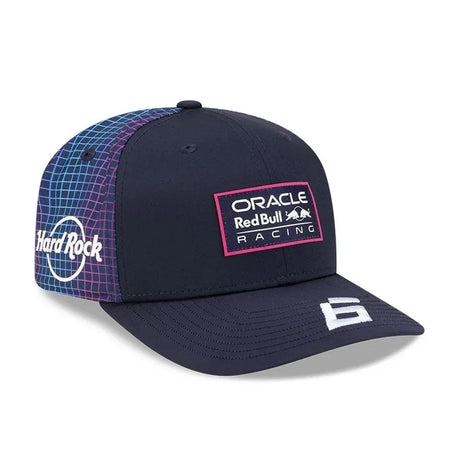 Blue Red Bull Racing cap with front Hard Rock logo.